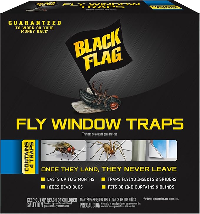 Black Flag, Fly Window Trap, 4-count, Clear