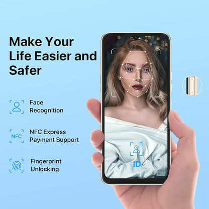 UMIDIGI Power 7 MAX Unlocked Cell Phone,6GB+128GB 10000mAh Battery,6.7" Full Screen + 48MP AI Triple Camera Android Smartphone,NFC,GPS,Face & Fingerprint,BLE 5.0, WiFi 2.4GHz/5GHz,Warranty,Gold