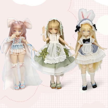 BJD Dolls 1/8 BJD Doll 9" Ball Jointed Doll Dress Up Dolls Collectible Figures Collection Gift Toys for Party Birthday Ages 15 and Up PVC & ABS Costume Included Collectible Figure, Late Spring