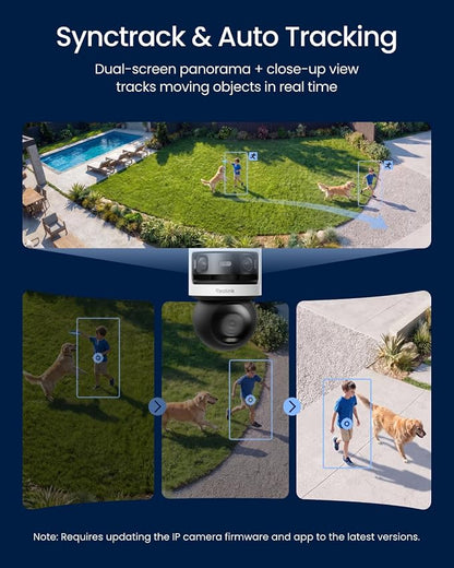 REOLINK OMVI 3i PoE Triple-Lens PoE Security Camera with Auto Tracking | 10MP 180° Panoramic & 4K PT, AI Video Search, 24/7 Recording, Perimeter Protection, Color & IR Night Vision, Smart Detection
