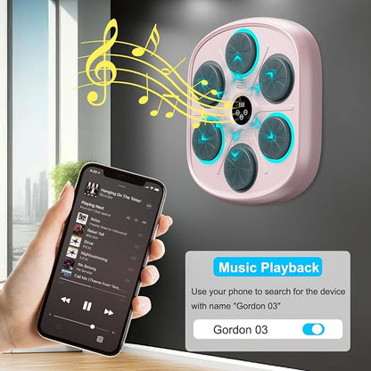 OurStarry Smart Music Boxing Machine for Adults and Kids, Wall Mounted Punching Trainer with Boxing Gloves, LED Electronic Target, 9 Modes and 9 Speeds, Home Gym Workout Equipment