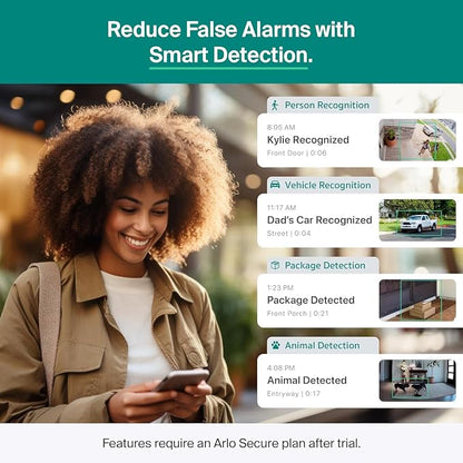 Security Cameras Wireless Outdoor - Arlo Essential Battery 2K (3rd Gen, Latest Version), Color Night Vision, Two-Way Audio, Home Security, Person/Package/Vehicle/Animal Detection, White - 1-Pack