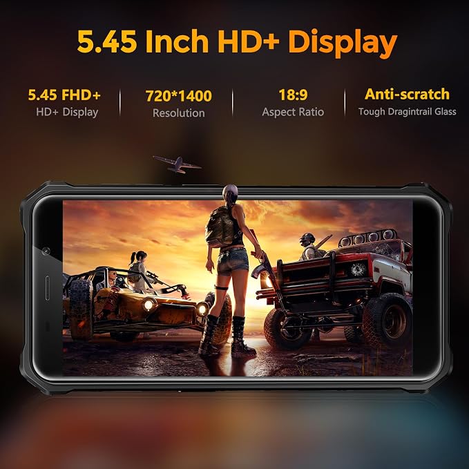 FOSSIBOT F101P Rugged Call Phone，Android 13 7GB+64GB /1TB Rugged Smartphone 10600mAh Unlocked Phone 123dB Loud Volume Phone 5.45" 24MP+8MP Camera Waterproof Smartphone 4G Dual SIM OTG Octa-core 18W