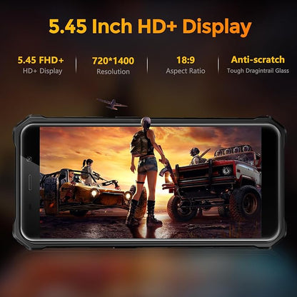FOSSIBOT F101P Rugged Call Phone，Android 13 7GB+64GB /1TB Rugged Smartphone 10600mAh Unlocked Phone 123dB Loud Volume Phone 5.45" 24MP+8MP Camera Waterproof Smartphone 4G Dual SIM OTG Octa-core 18W