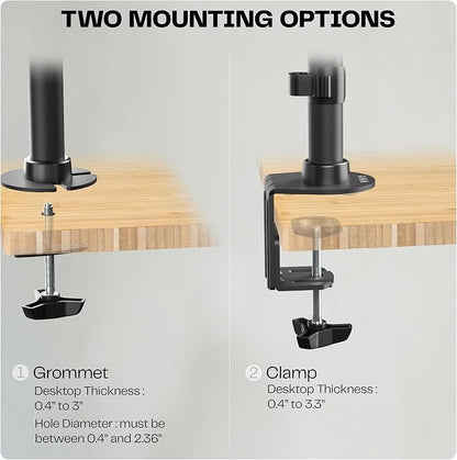 VIVO Dual Monitor Desk Mount Stand with Height Adjustment and VESA Plates for 2 LCD Ultrawide Screens up to 34 inches, Stacked Array, STAND-V002R