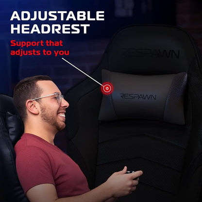 Respawn 900 Gaming Recliner Chair with Footrest, Cup Holder and Swivel | Ergonomic gaming recliner with footrest, cup holder, lumbar support, 135° recline & 360° swivel for console gaming