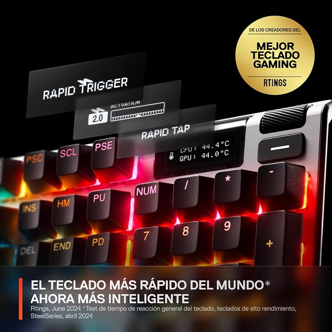 SteelSeries Apex Pro Gen 3 OmniPoint 3.0 HyperMagnetic Switches — Adjustable Actuation — Rapid Trigger — Game-Ready Presets — Protection Mode — Rapid Tap/SOCD — OLED — RGB — PBT Keycaps — USB-C