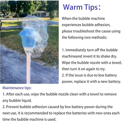 AIERSA Bubble Machine Automatic,Height 47 Inches Vertical Bubble Machine for Parties, Outdoor Battery Bubble Maker with Lights,Bubble Blower Machine for Wedding Kids Toddlers Birthday Party