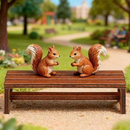 Uonlytech 2Pcs Wooden Mini House Bench Miniature Furniture for Dollhouse Decorative Miniature Bench Model for Bedroom and Dining Accessories