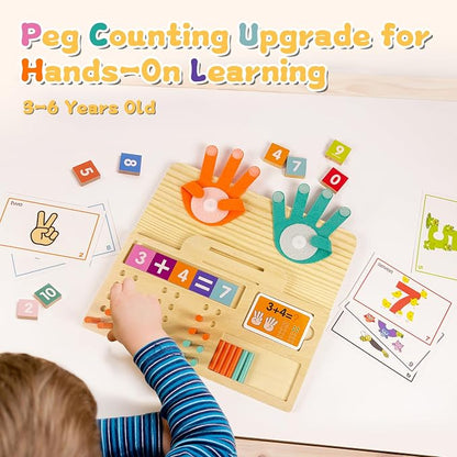 Learning Toys 3-5, Educational Toys with Number Flash Card for 3+ Year Old, Montessori Number Math Manipulatives, Preschool Kindergarten School Supplies, Birthday Gifts for 3 4 5 6 yr Old Kids