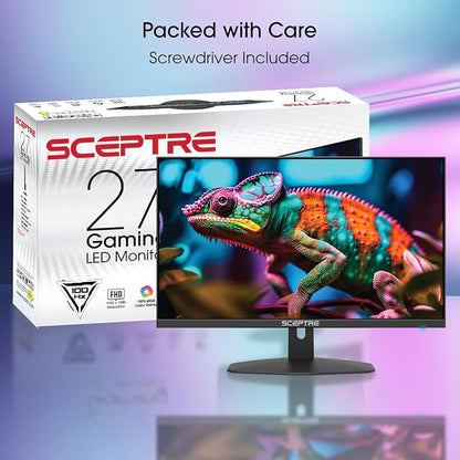 Sceptre 27-inch Prime Gaming Monitor 100Hz 1ms DisplayPort HDMI x2 100% sRGB AMD FreeSync Build-in Speakers, Eye Care Frameless Machine Black 2025 (E275W-FW100T Series) | 1ms Blur Reduction/5ms G-to-G, 100% Srgb, Amd Freesync, Dp1.2 Plus 2×hdmi2.0, 2×2...