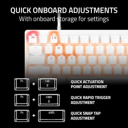 Razer Huntsman V3 Pro Mini 60% Esports Gaming Keyboard, White | Analog Optical Switches, Razer Snap Tap, Rapid Trigger, Adjustable Actuation, Dual-Purpose Mod Keys, Doubleshot PBT Keycaps
