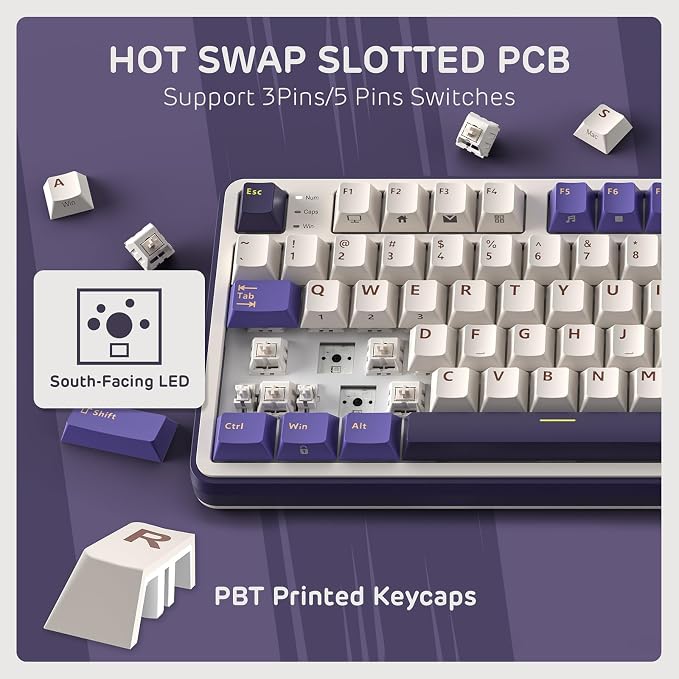 RK ROYAL KLUDGE S98 Wireless Mechanical Keyboard w/Smart Display & Knob | 96% Top Mount RGB Gaming Keyboard BT/2.4G/USB-C, Hot Swappable, Cushioned 5-Layer Noise Dampening, Massive Battery, 98 Keys