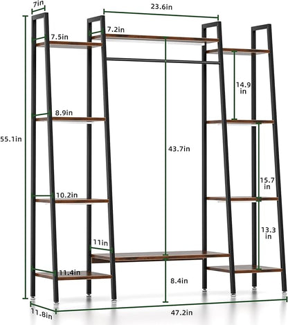 Plant Stand Indoor with Grow Lights, 6 Tiered Metal Plant Shelf, 55" Large Plant Stand for Indoor Plants Multiple, Corner Plant Holder Display Shelf, Tall Plant Rack for Living Room, Patio