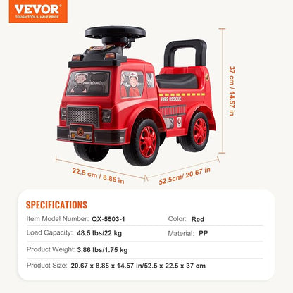 VEVOR Ride On Push Car for Toddlers, Ages 19+ Months, Ride Racer, Sit to Stand Toddler Ride On Toy, Kids Ride On Car with Music Steering, Horn & Under Seat Storage, Ride On Toy for Boys Girls, Red