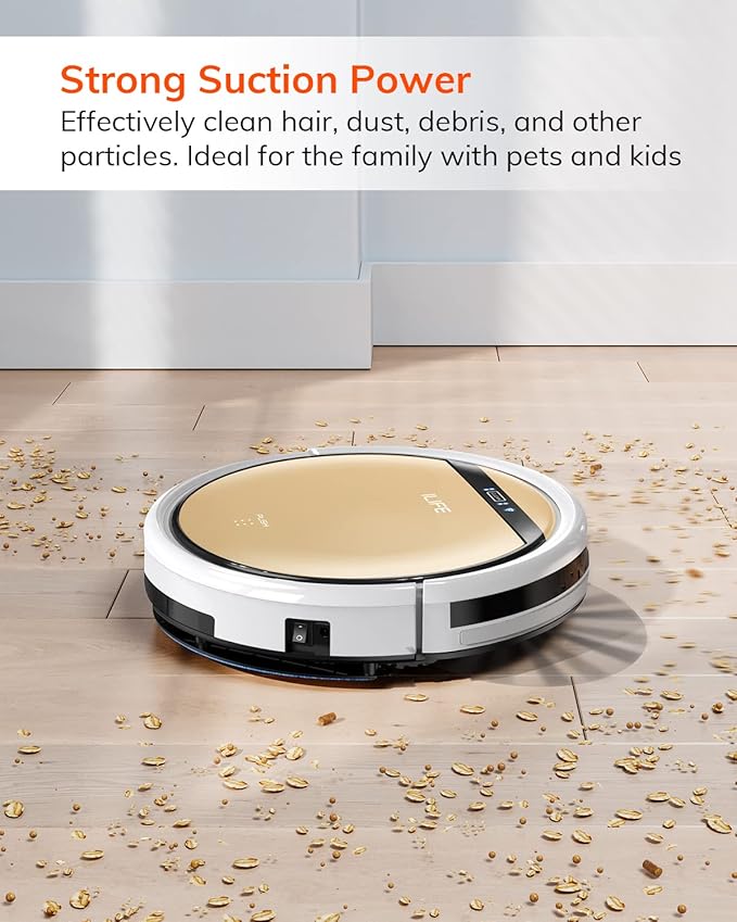 ILIFE V5s Plus Robot Vacuum and Mop Combo with Wi-Fi/App/Alexa, Automatic Self-Charging Robotic Vacuum Cleaner, Slim and Quiet, Cleans Hard Floors Carpets and Pet Hair (V5s Pro Upgrade Version) | Remote, App & Voice Control, Automatic Self-Charging, Sl...