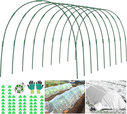 9 Sets Greenhouse Hoops for Raised Beds,45 Pcs Garden Hoops Grow Tunnel Rust-Free Fiberglass Garden Stakes Hoops, Plant Support Hoop House Kit Frame for Shade Cloth Netting Row Cover Garden Supplies