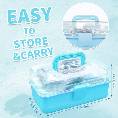 Bobbie Art Arts and Crafts Supplies for Kids- Ultimate Crafting Supply Carboodle in Portable 3 Layered Plastic Art Art Crafting Kit Birthday Gifts for Kids