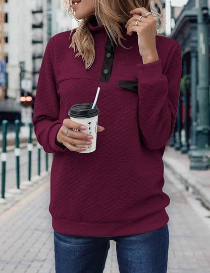BTFBM Women Fashion Quilted Pattern Lightweight Zipper Long Sleeve Plain Casual Ladies Sweatshirts Pullovers Shirts Tops