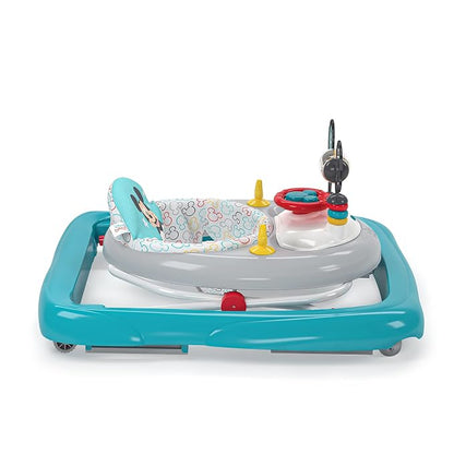Bright Starts Disney Baby Mickey Mouse Original Bestie 2-in-1 Baby Activity Walker - Easy Fold Frame and Removable -Toy Station, 6 Months and up