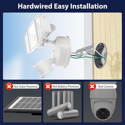 Onforu 75W LED Flood Light Motion Sensor Outdoor, 7000lm Dusk to Dawn Flood Light, Security Light with Three Head, IP65 Waterproof Exterior Floodlight, 6500k Wall Light for Entryway Stairs Yard Garage