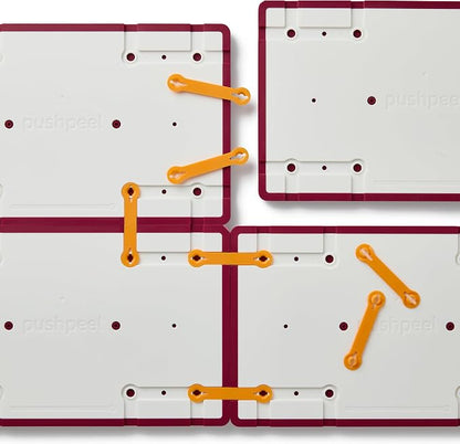 Pushpeel XL Sensory Activity Board – Expandable Silicone Fidget Toy for Stress, Anxiety, ADHD & Autism – Modular, Silent, No Mess - Berry