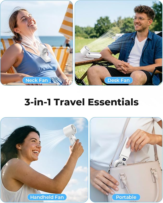 MORECORE Portable Handheld Fan with Ice Cooler, [Instant Chill to 50℉] Birthday Gifts for Men Mom Women Grandma Her Hot Flash, 5000mAh Cooling Fan, Camping Beach Cruise Travel Essentials 2026