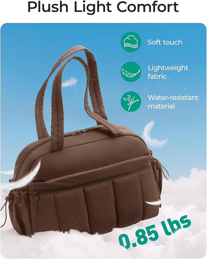 BAGSMART Duffle Bag for Travel, Gym Bag for Women, Weekender Carry on Bag | PVC Wet Pocket, Airline Approved Personal Carry-on Size, Fits Under-seat, One Bag for Gym, Travel, Hospital, Overnight