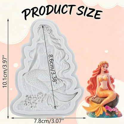 Mermaid Polymer Clay Mold Mermaid Girl Silicone Molds for DIY Crafts Epoxy Resin Casting Polymer Clay Tools Craft Air Dry Jewelry Making