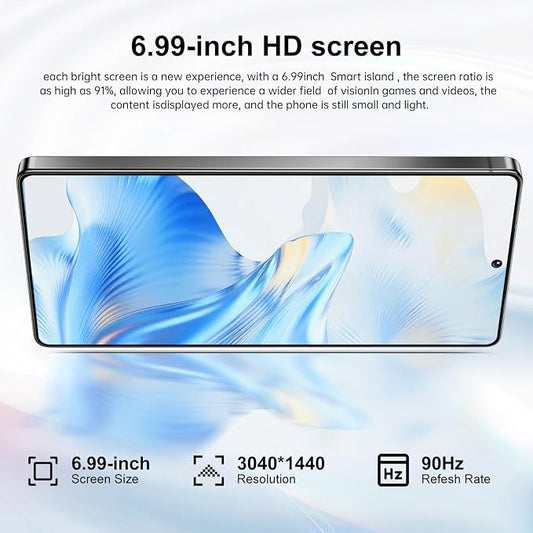 S26 Ultra 5G Unlocked Smartphone,16GB+512GB Cell Phone for Android 15, 6.99" Unlocked Cell Phone, 7000mAh, 68MP+108MP Dual Camera/Dual SIM/Fingerprint Lock/Face，Black