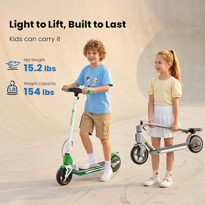 isinwheel S4 Electric Scooter for Kids Ages 6-14, 200W Foldable Kids Electric Scooter with 3 Speeds (5/8/12 Mph), LED Display, Colorful Lights, Gift for Kid