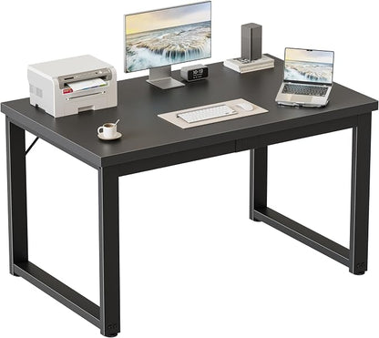 Mericonia 40 Inch Computer Desk, 1.2" Thick Small Office Table, Black | Modern Simple Style, Heavy Duty Industrial Frame, Small Study & Writing Table for Home Bedroom Work
