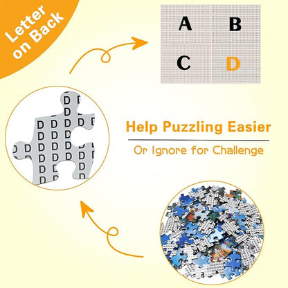 HUADADA Jigsaw Puzzles for Adults 1000 Pieces, Beach Shells Interlock Perfectly Letter on Back No Dust, Home Decor Birthday Party Toy for Men Women Elders Seniors (27.5"x19.6"), 1:1 Poster
