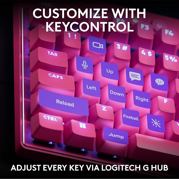 Logitech G PRO X TKL Rapid Gaming Keyboard (Hall-Effect) - Magenta | Hall-Effect Magnetic Analog Switches with Rapid Trigger, Lightsync RGB, Detachable USB-C Cable, Volume Roller & Media Buttons