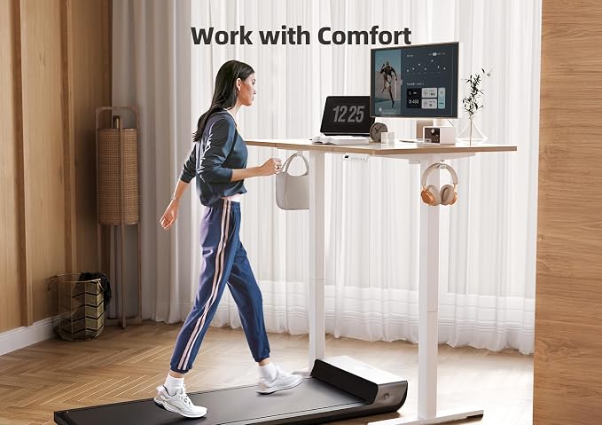 YDN 48 x 24 Inch Nature Electric Standing Desk | Adjustable Height, Sit Stand, Cable Management, Ergonomic, Home Office
