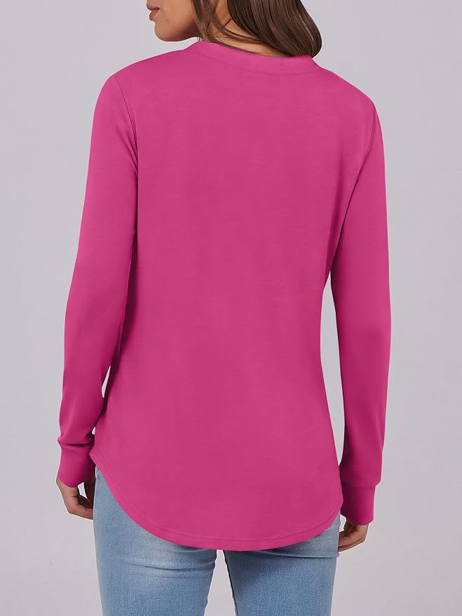 ANRABESS Women's Long Sleeve Shirts 2026 Spring Fashion Dressy Casual Tops Trendy Henley Blouses Cute Work Outfits Clothes