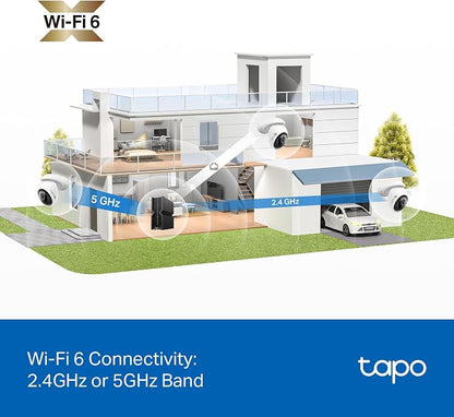 Tapo 4K 8MP Wired Pan/Tilt Outdoor Security Camera, Free Person/Vehicle Detect & 360° View, Color Night, Local AI, SD/Cloud Storage, Works w/Alexa & Google Assistant, 2.4 GHz WiFi C560WS