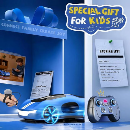 AEROQUEST Gesture Sensing Remote Control Car for Kids Gift | Remote Control Stunt Drift USB-C Charging Light Spray Sound Gesture Sensing Spotrs Birthday Holiday Gifts 2.4GHz 4WD