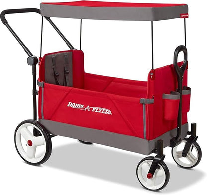 Radio Flyer Wagon for Kids, Baby Stroller, Outside Toys for Toddlers 1-3, Rolling Cart, Beach Cart with Wheels, Convertible Stroller Wagon for Kids Ages 1+ Years, Red