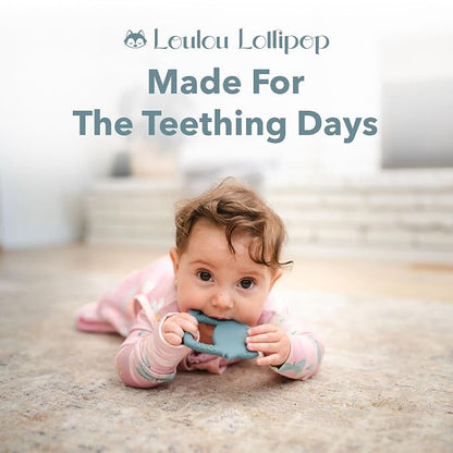 Loulou Lollipop Wild Silicone Teether for Babies 4 Months and Up, Textured Teething Ring for Sore Gums, BPA-Free Food-Grade Silicone, Easy-Grip Open Shape, Dishwasher & Freezer Safe, Llama