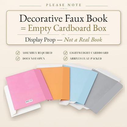 4 Pcs Decorative Books | Faux Modern Coffee Table & Shelf Decor | Sleek Minimalist Look for Living Room, Office and Entryway - Not Real, Tool-Free 2-Min Setup