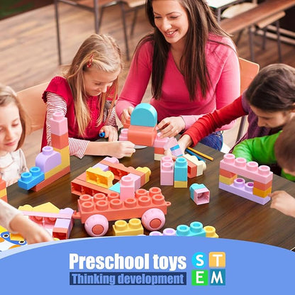 Soft Block Sets for Toddler Aged 2 3 4 5 6 Years Old.Preschool Toy for Early Childhood Education and I-Interactive.Toddler Block Toys with 101 Pieces and Storage Bag.Gift Ideas for Kids Age 18+ mouths