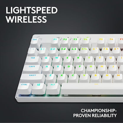 Logitech G Pro X TKL Lightspeed Wireless Gaming Keyboard, Tactile + G Pro X 2 Lightspeed Wireless Gaming Headset Bundle - White