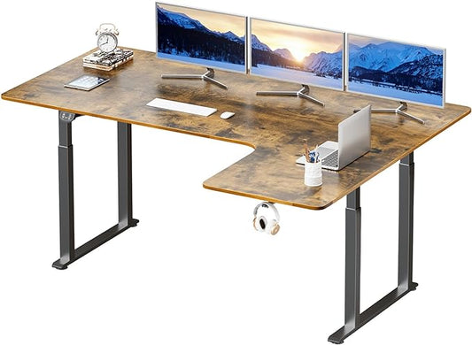 Dripex Standing Desk, 63"/ 71" L Shaped Desk Adjustable Height, Electric Corner Stand Up Desk Large Home Office Desk Computer Workstation, Dual Motor Sit Stand Desk 4 Legs, Super Stable