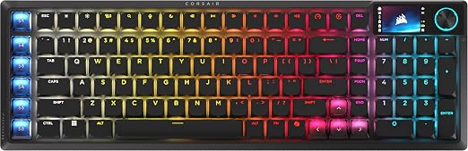 Corsair Vanguard AIR 99 Wireless Low-Profile Optical-Mechanical RGB Gaming Keyboard – QWERTY US, 99% Layout, OPX Switches, 8000Hz Hyper-Polling, Stream Deck Integration, Flashtap SOCD – Black