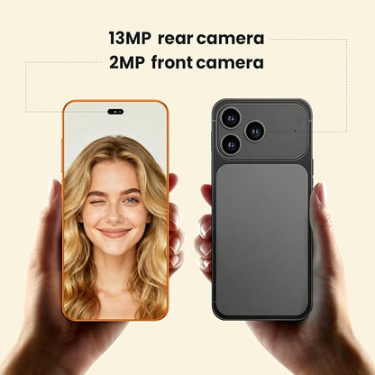 Unlocked 4G LTE Android Phone, 6.6-inch Screen, 3GB RAM + 16GB ROM/TF 256GB, Dual SIM, Dual Camera, Suitable for Beginners (97orange)