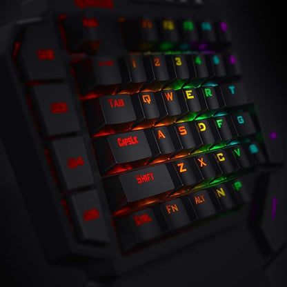 Redragon K585 Wired One-Handed RGB Gaming Keypad, Tactical 42-Key Layout | On Board 28 Combo Slots 4 Profiles Keyboard, USB Pass-Through Port, 16.8M Colors, Swap-Ready Socket, Detachable Wrist Rest