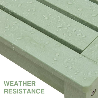Psilvam 2-Person Outdoor Poly Lumber Patio Backless Bench, Fade-Resistant & Odor-Free Poly Lumber Patio Furniture, Weatherproof, Suitable for Garden, Porch and Park, 700 Lbs Support (2pcs, Green)