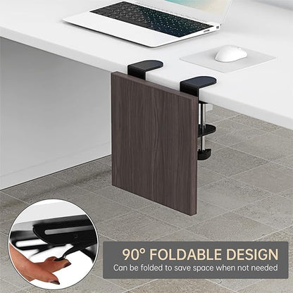 Ergonomics Desk Extender Tray, 9.5"x9.1" Punch-Free Clamp on, Foldable Keyboard Drawer Tray, Table Mount Arm Wrist Rest Shelf, Computer Elbow Arm Support