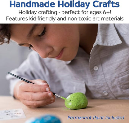 Creativity for Kids Holiday Hide & Seek Rock Painting Kit | Paint, Decorate & Hide 10 Festive Rocks | DIY Christmas Craft Kit for Kids to Inspire Creativity & Kindness (Ages 6+)